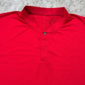 Nike TW Tiger Woods Polo Shirt Men XL Red DRI-FIT Vapor Blade Collar Golf